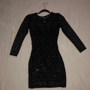 SHEER CRYSTAL BODYCON DRESS